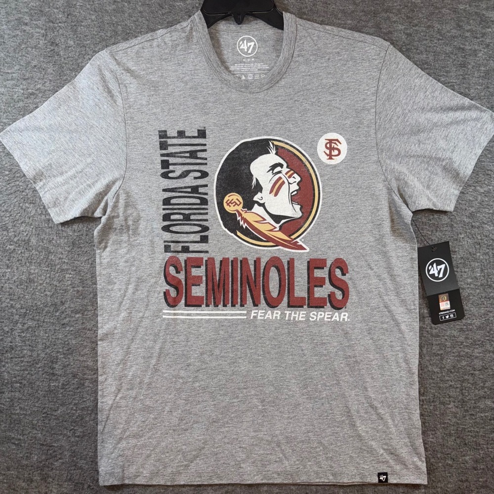 Florida State Seminoles 47 Brand T-Shirt Mens Size Medium Gray NCAA NEW - Picture 2 of 7
